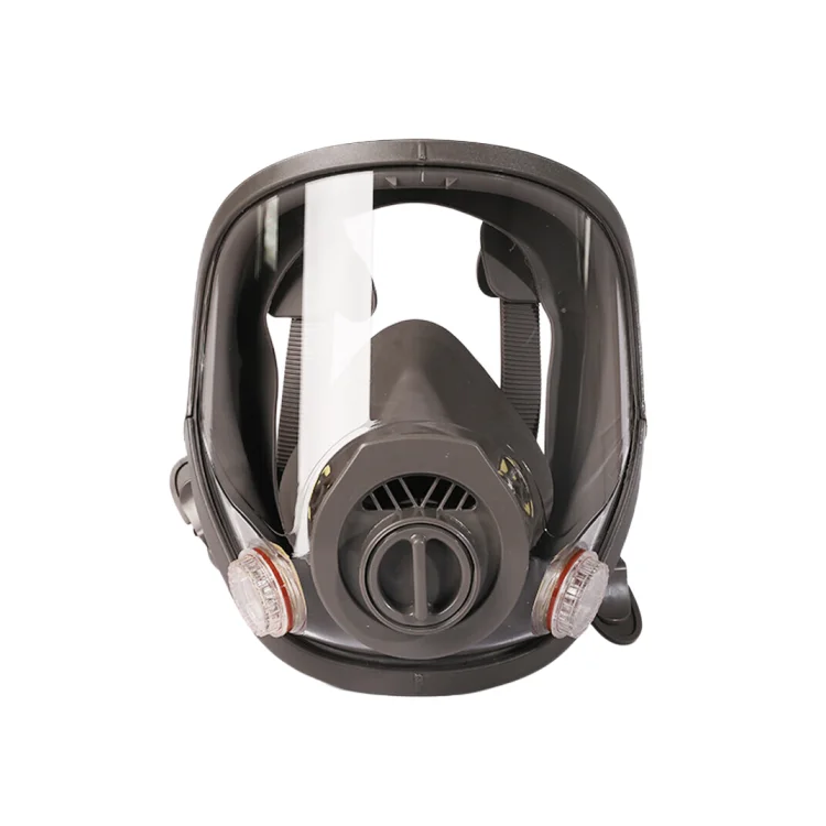 Two Connection Interface Anti Gas Vapor Full Facepiece Painting Spraying Safety Face Mask