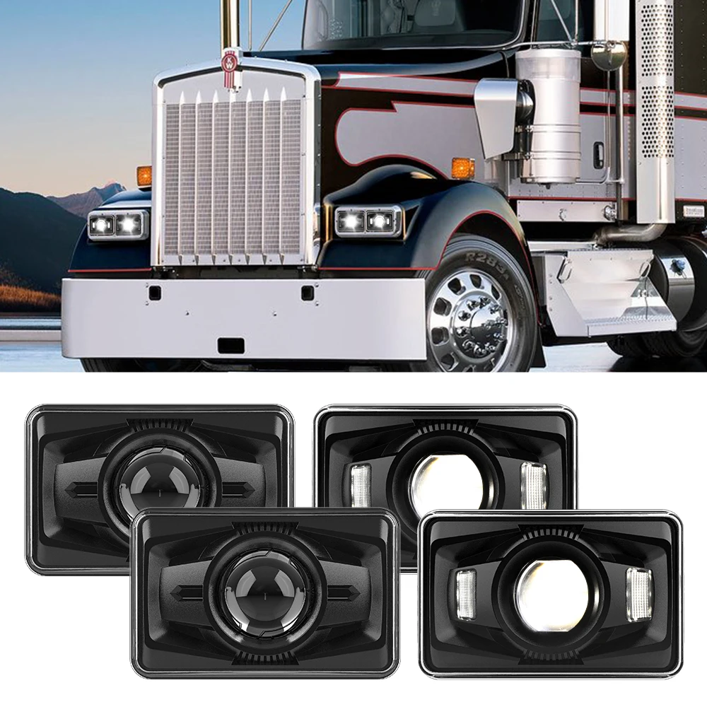 DOT Hi low светодиодные фары 24 В грузовики 4x6 мотоциклетные светодиодные фары для Peterbilt Kenworth, 79-86 Ford Mustang,75-85 Cadillac Eldorado