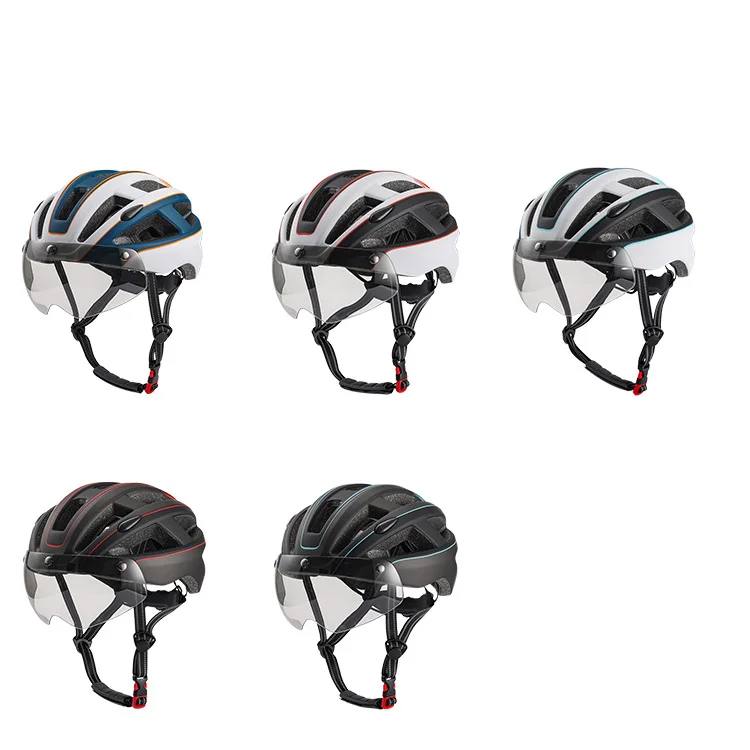 ANTMAX One Piece EPS Foam Lightweight Detachable Magnetic Goggles Cycling Helmet Adjustable for Adult Men Women Mountain & Road