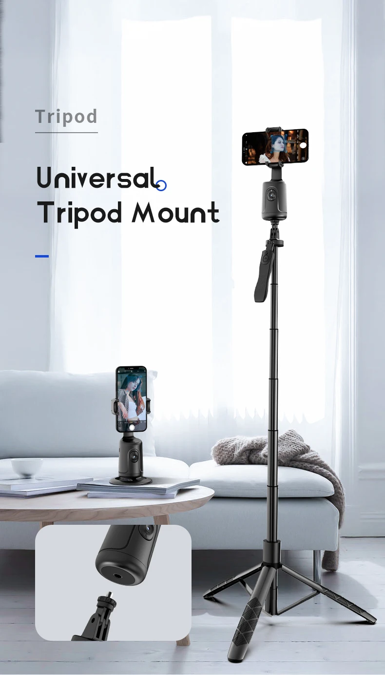 P01 selfie stick tripod Auto Face Tracking Phone Holder AI Intelligent 360 Rotate Cell Phone homo sapiens face tracking gimbal