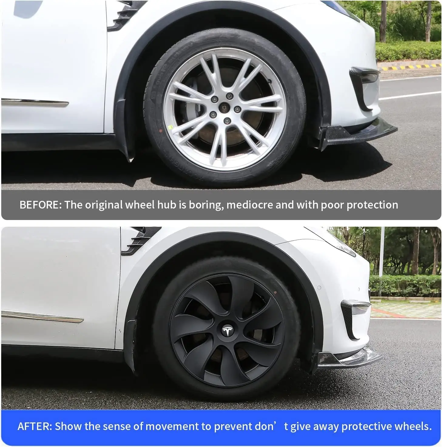 Tesla Model Y Wheel Cover 19-inch Asymmetrical Wheel Hubcaps with 2020-2023 Tesla Model Y Accessories 19' Tesla  Wheel Caps