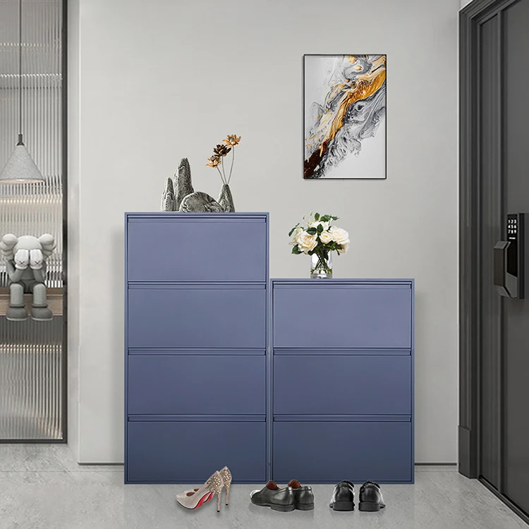 Shoe Rack Living Room Furniture Metal Storage Shoe Steel Cabinet black shoe cabinet