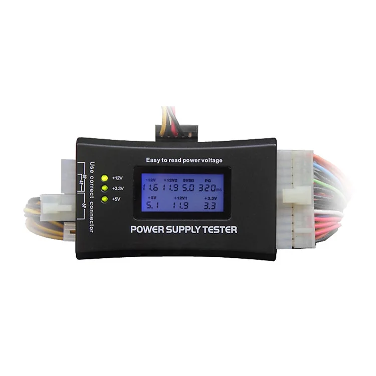 LCD Display PC Computer Check Quick Bank Supply Power Measuring Diagnostic 20/24 Pin Power Supply Tester Digital Tester Tools