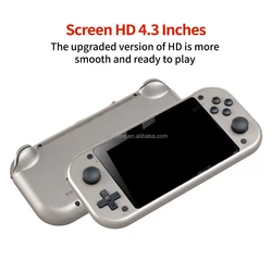 Sliver Gray New M17 Handheld Mini Game Machine 4.3 Inch HD Screen Emuelec Emulator Portable 3D Video Game Player For PSP Games