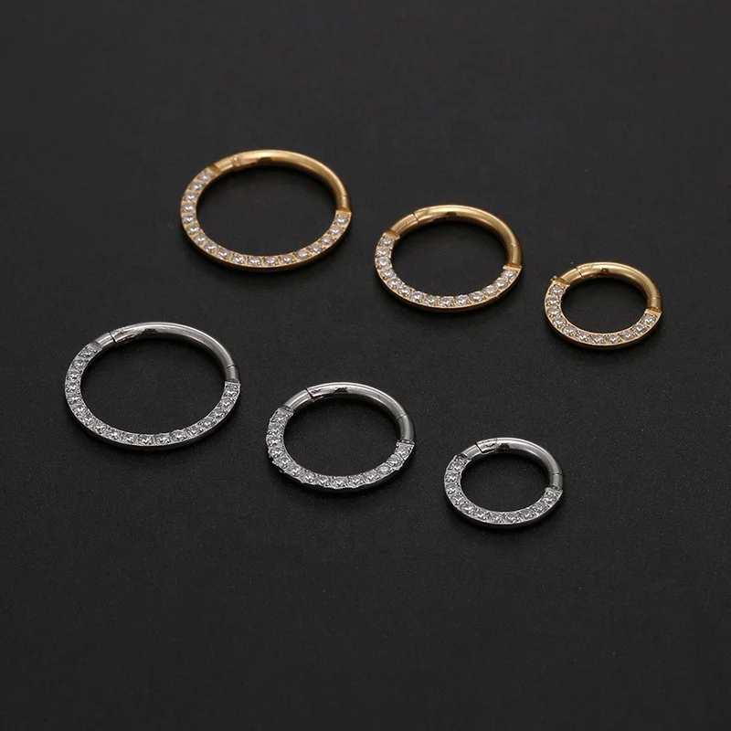Gaby waterproof nose ring stainless steel septum clicker helix ear piercing nose rings piercing jewelry