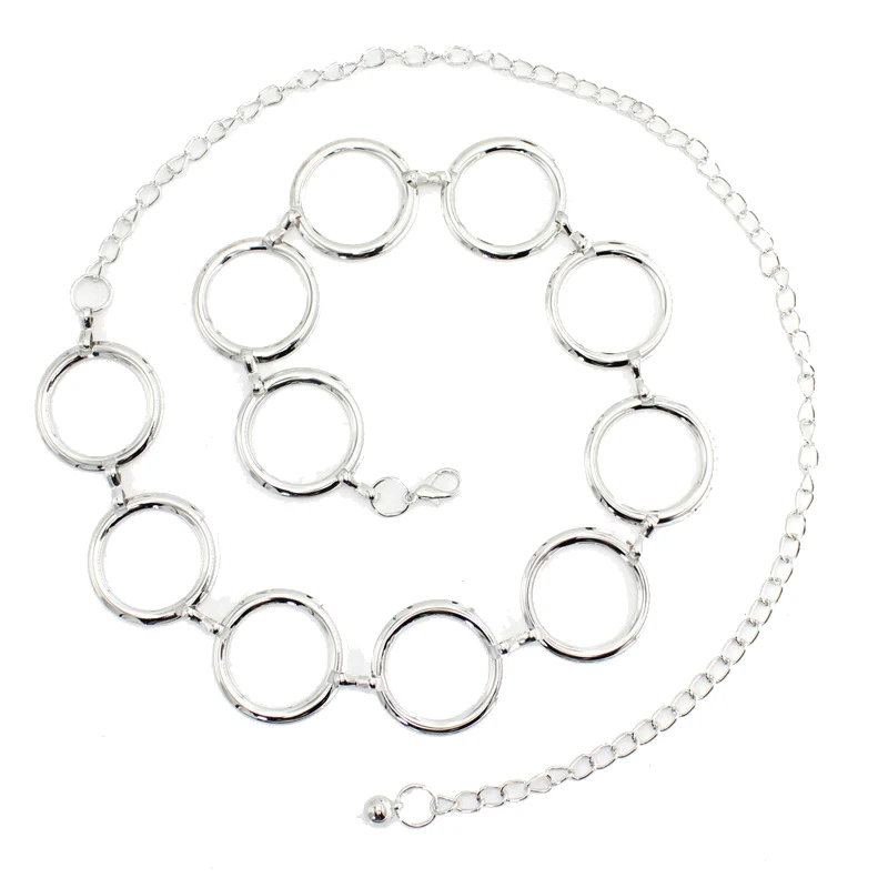 Женский металлический ремень в стиле ретро, простые золотистые и белые ремни, аксессуары для платьев, цепочка на талию, Ювелирное Украшение для тела