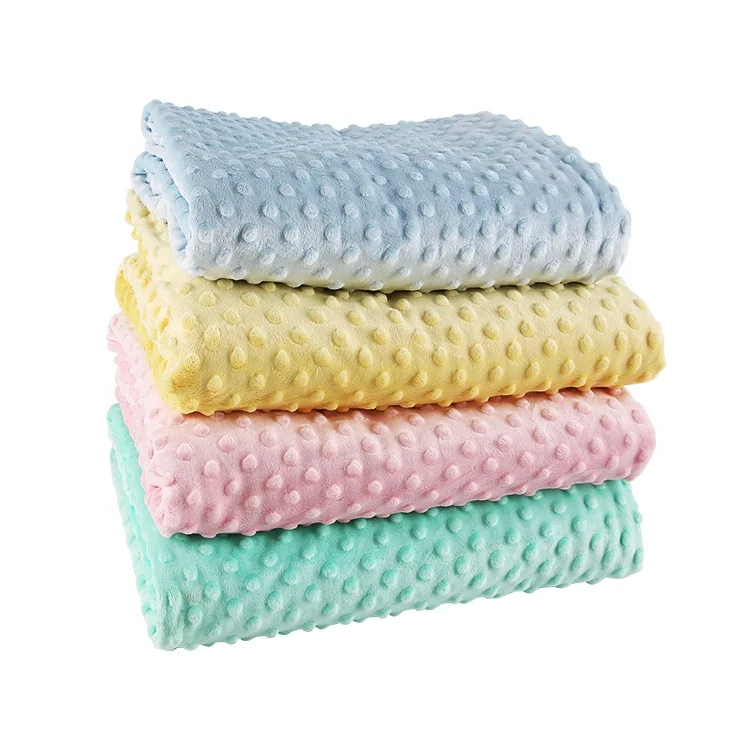 New design newborn gift polka dot super soft stuffed plush babies minky dot winter blankets with plush toys for newborns