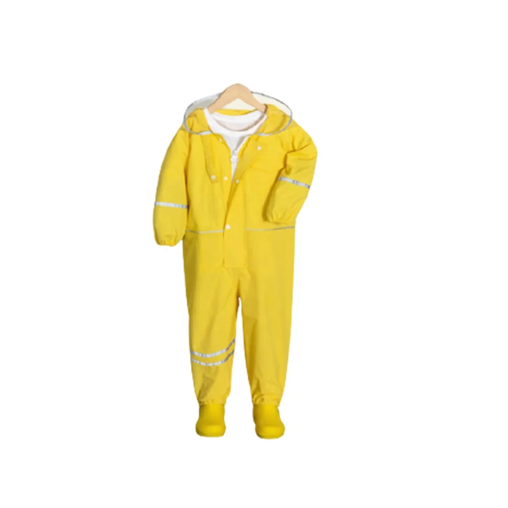 
Children overall rain suit cute waterproof coated durable colorful kids raincoat 