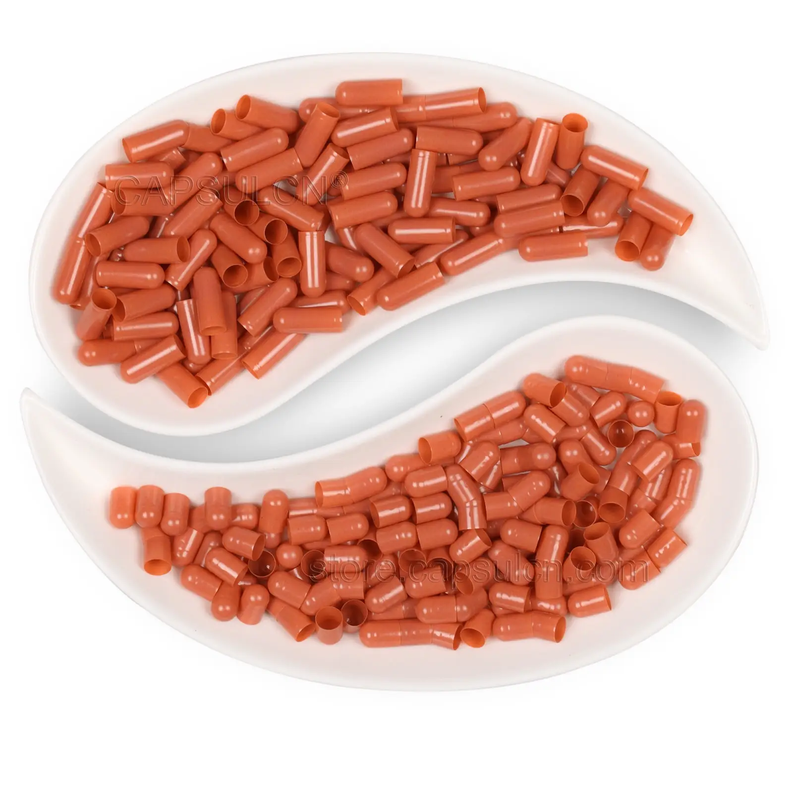 CapsulCN Flesh Pink Customizable Separated Bulk Empty Gelatin Capsules Size 1# Light Dark Gel