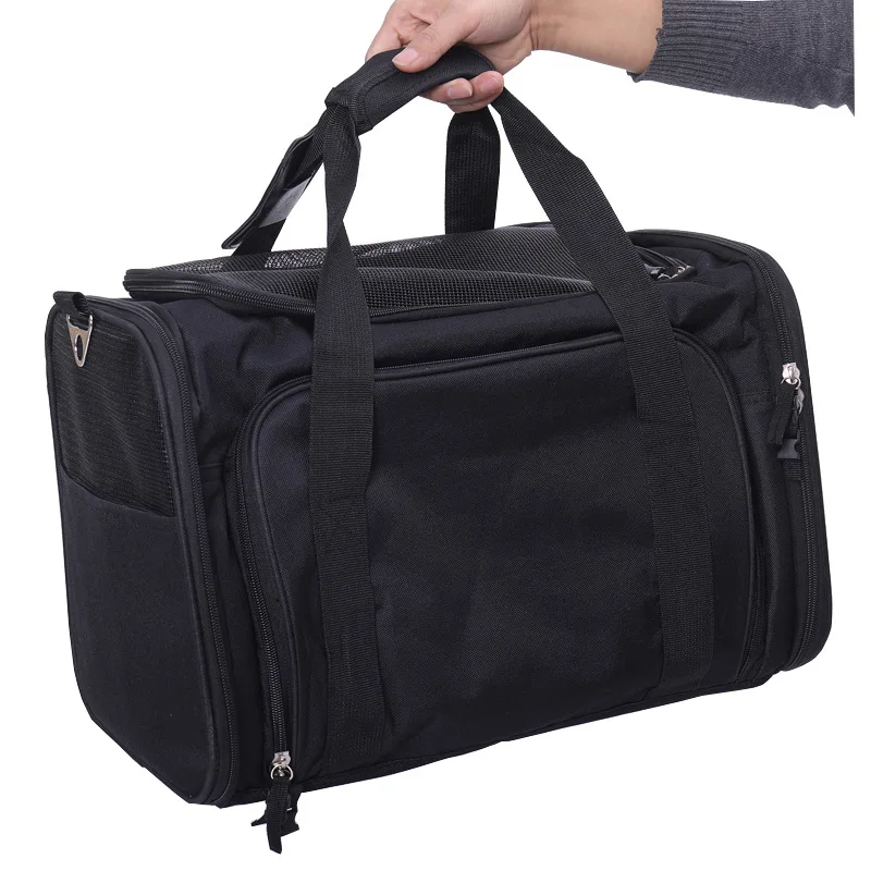 Eco-Friendly Sustainable Pet Carrier Backpack Foldable Nylon Dog and Cat Travel Bag with Zipper Closure