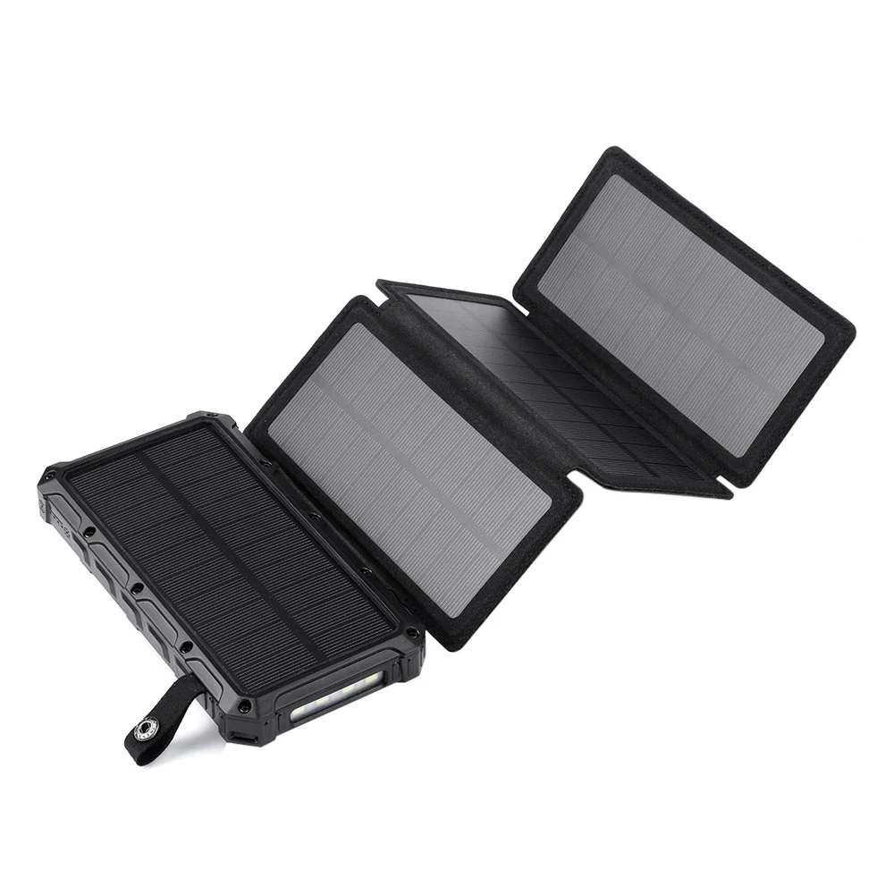 Upgrade Version Foldable Solar Panel Powered Battery Charger Type C In&Output Waterproof Solar Charger Power Bank 20000Mah