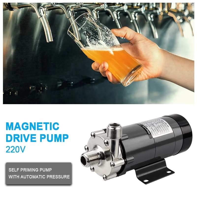 Stainless Steel Magnetic Drive Water Pump MP-15R for Beer Brewing with 110V/220V