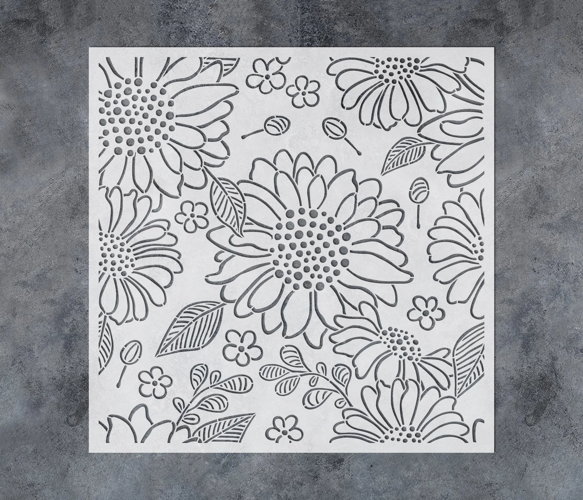 Floral Wall Painting Stencil,Allover Flower Wall Stencil, Large Floral Wall Stencil for DIY, Botanical Pattern Stencil