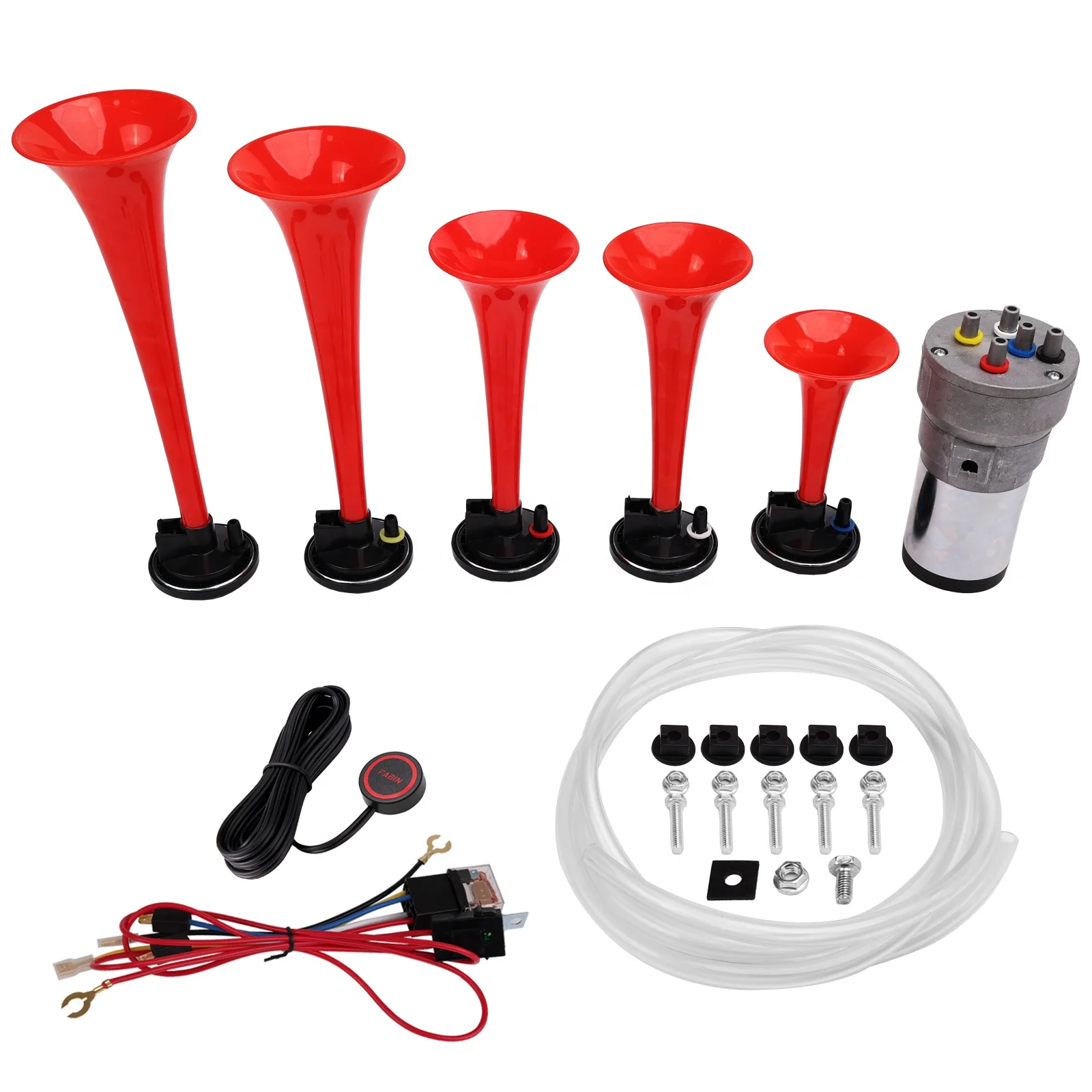 FARBIN Musical Air Horns Plays Dixieland Melody Music Horn Dixie Air Horn with Button Multi-frequency Sound Five Trumpet Dixie T