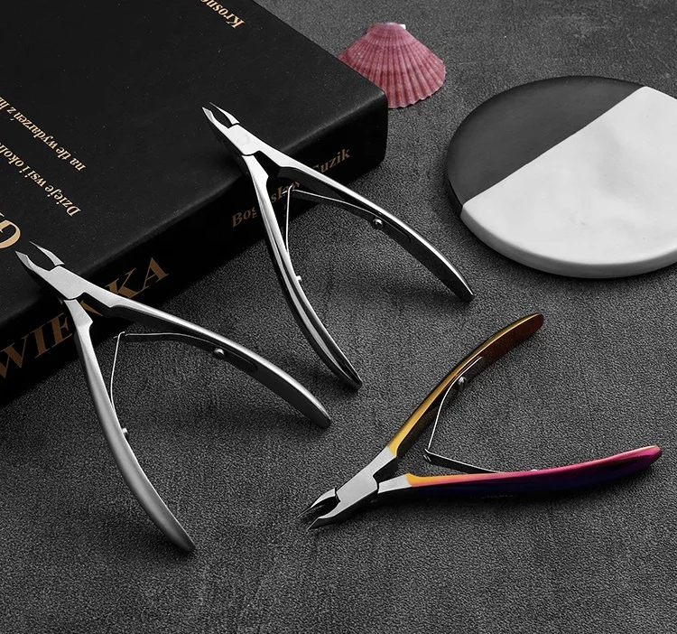 4/5mm Rainbow Rose Gold Zinger Manicure Cuticule Professional Cutticle Cutical Nail Nipper Cuticle Best Seller Stainless Steel