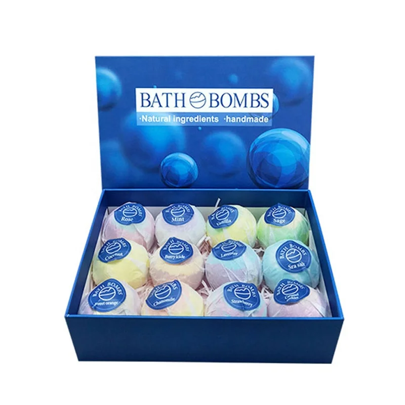 Wholesale 12 Fragrance Private Label  Natural Organic Vegan Spa Bath Bomb Christmas Rainbow Custom Bath Bombs Ball Gift Set