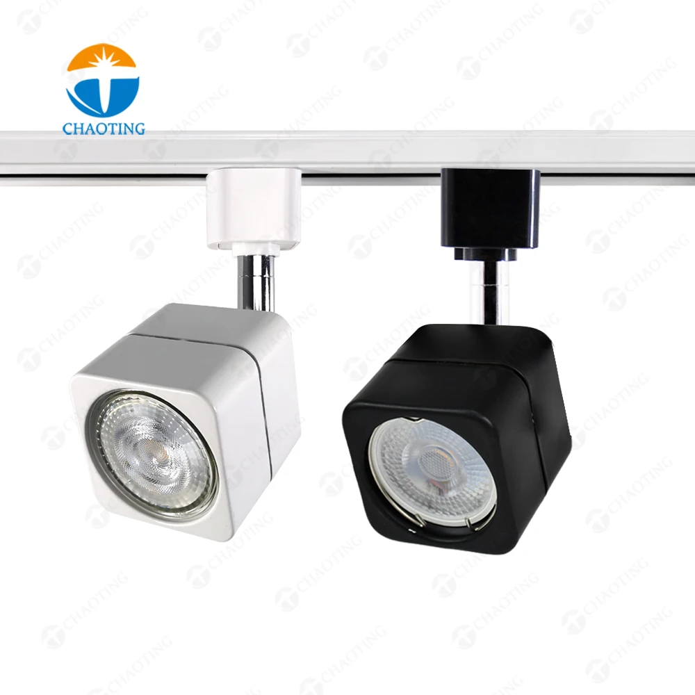 Square Shape LED Track Spot Lights for GU10 MR16 Bulbs