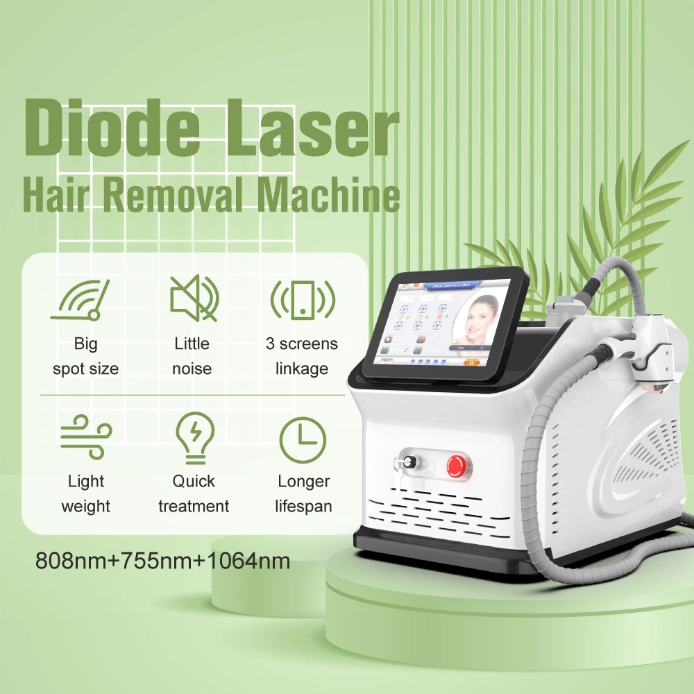 Home Use Two Handles Spare Parts Permanent Ice Diode Laser Hair Removal Machine Portable