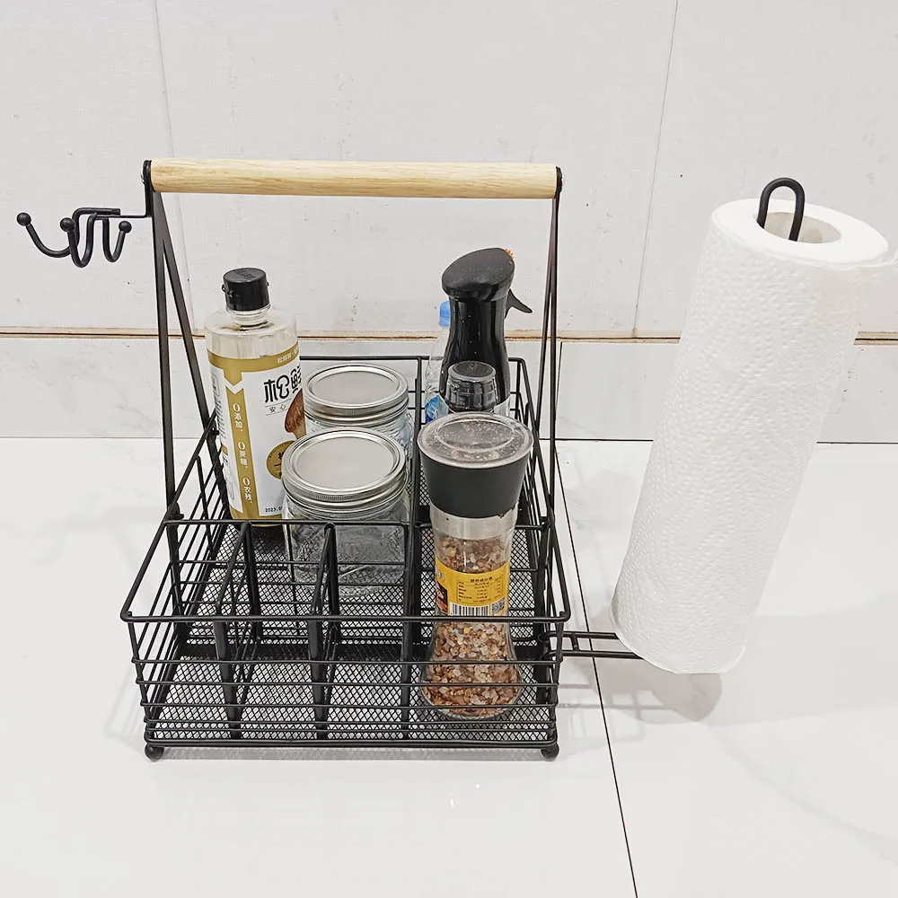 Mingtang metal wire cutlery basket, outdoor BBQ grill caddy cutlery basket.