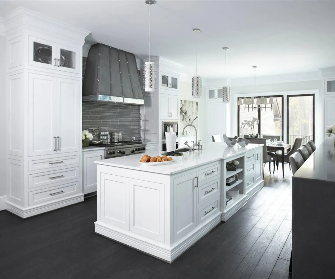 European style full house cabinetry commercial white shaker solid wood kitchen cabinet