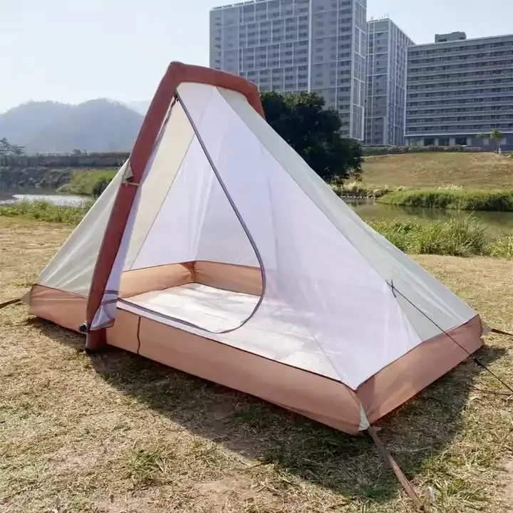 Bilayer Small PVC Inflatable Bracket Waterproof Outdoor Camping Tent For Two People In All Seasons