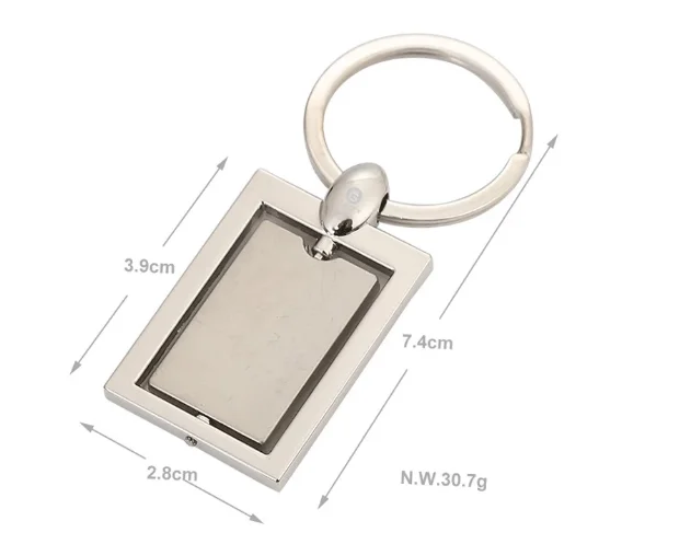 Hot Sale Custom Rectangle Metal Nickel Free Blank Photo Frame Keychain