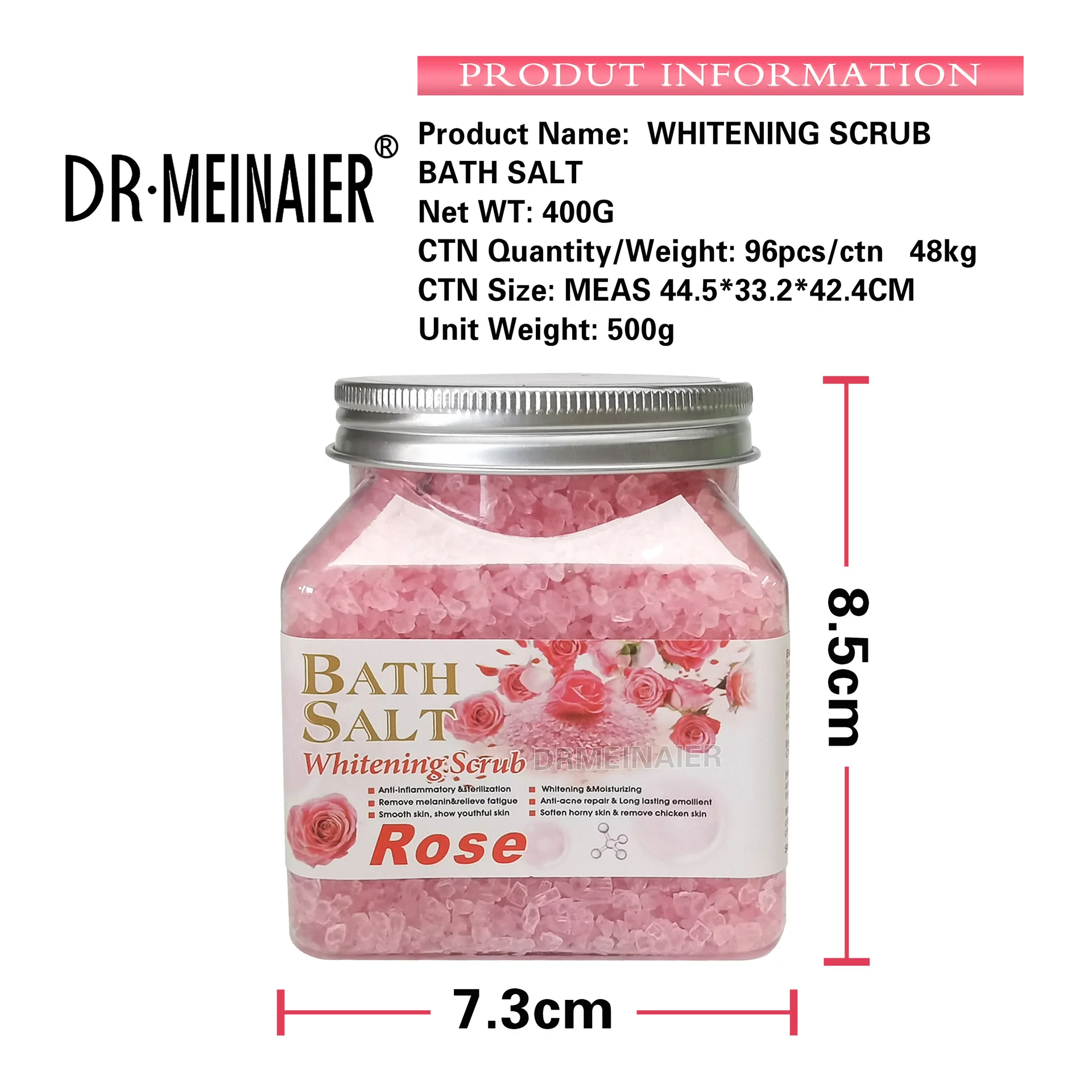 New Natural Organic Face Body Deep Cleaning Exfoliating Bath Salt Scrub Cream Bath Salt For Skin, Whitening Brightening Scrub