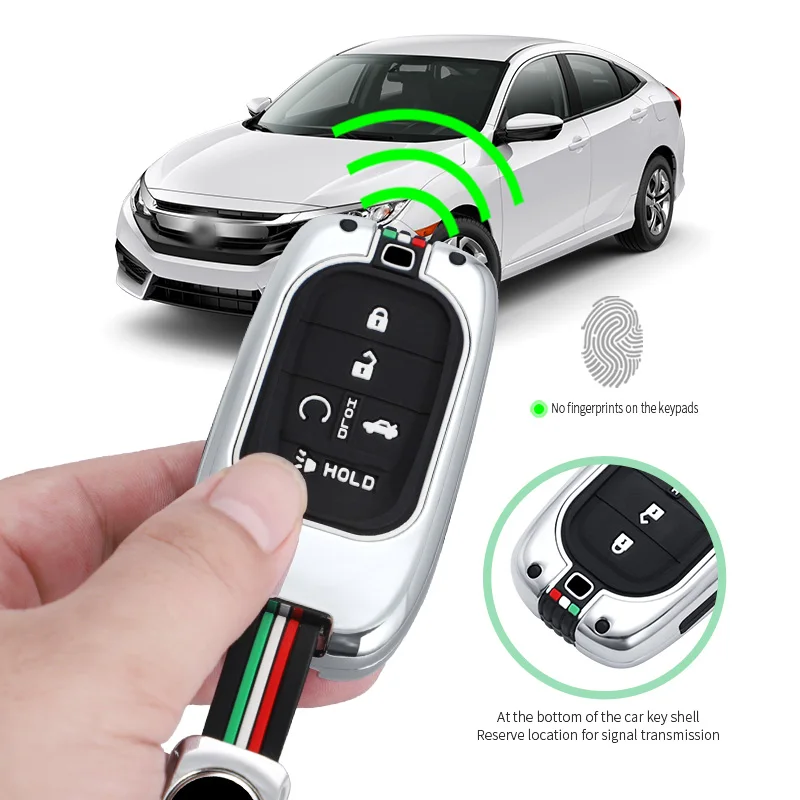 Zinc Alloy Car Remote Key Case Cover For Honda CRV CR-V Fit Civic Accord HR-V HRV City Odyssey XR-V Keyless Shell Accessories