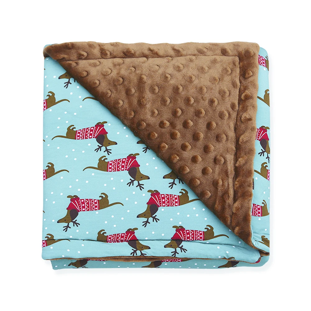 Custom Designer Printing Checkered Fleece Minky Dots Winter Blanket Wholesale Christmas Bamboo Quilt Baby Blanket Super Soft