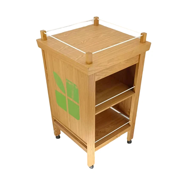 Exhibitors White Ash Wooden Show Stand Tabletop Display for exhibition