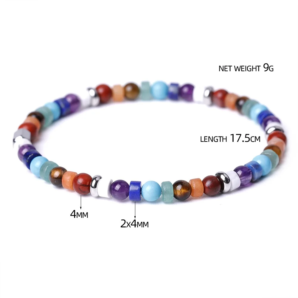 European American Fashion Accessories Amethyst Yoga Bracelet Colorful Stone White Pine Lapis Bracelet for Women Girls