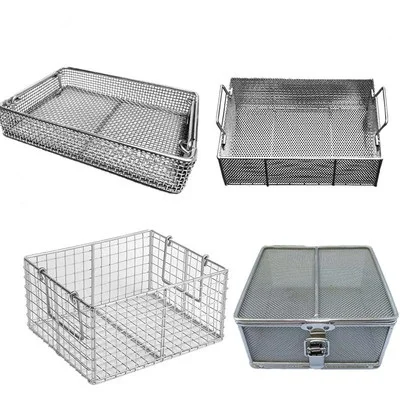 electropolished stainless steel wire mesh baskets with lids