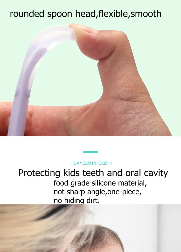 OKSILICONE Baby Feeding Spoon BPA Free Soft Silicone Spoon For Infant Feeding