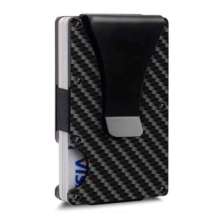 Ultra Thin Metal Blocking Wallets Slim Carbon Fiber Money Clip Wallet RFID Blocking Credit Card Case RFID Card Holder