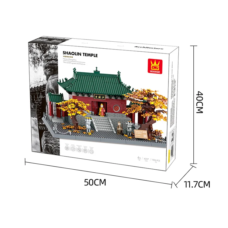 mini building block sets model toy home decoration Shaolin Temple brick toys