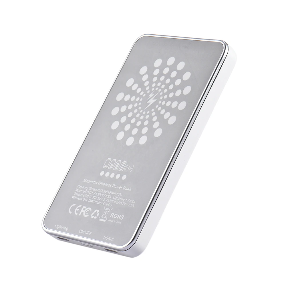 2021 Weluv Новый мини 5000 mAh банк питания магнитное Беспроводное зарядное устройство держатель мобильного телефона 3 в 1 CE FCC