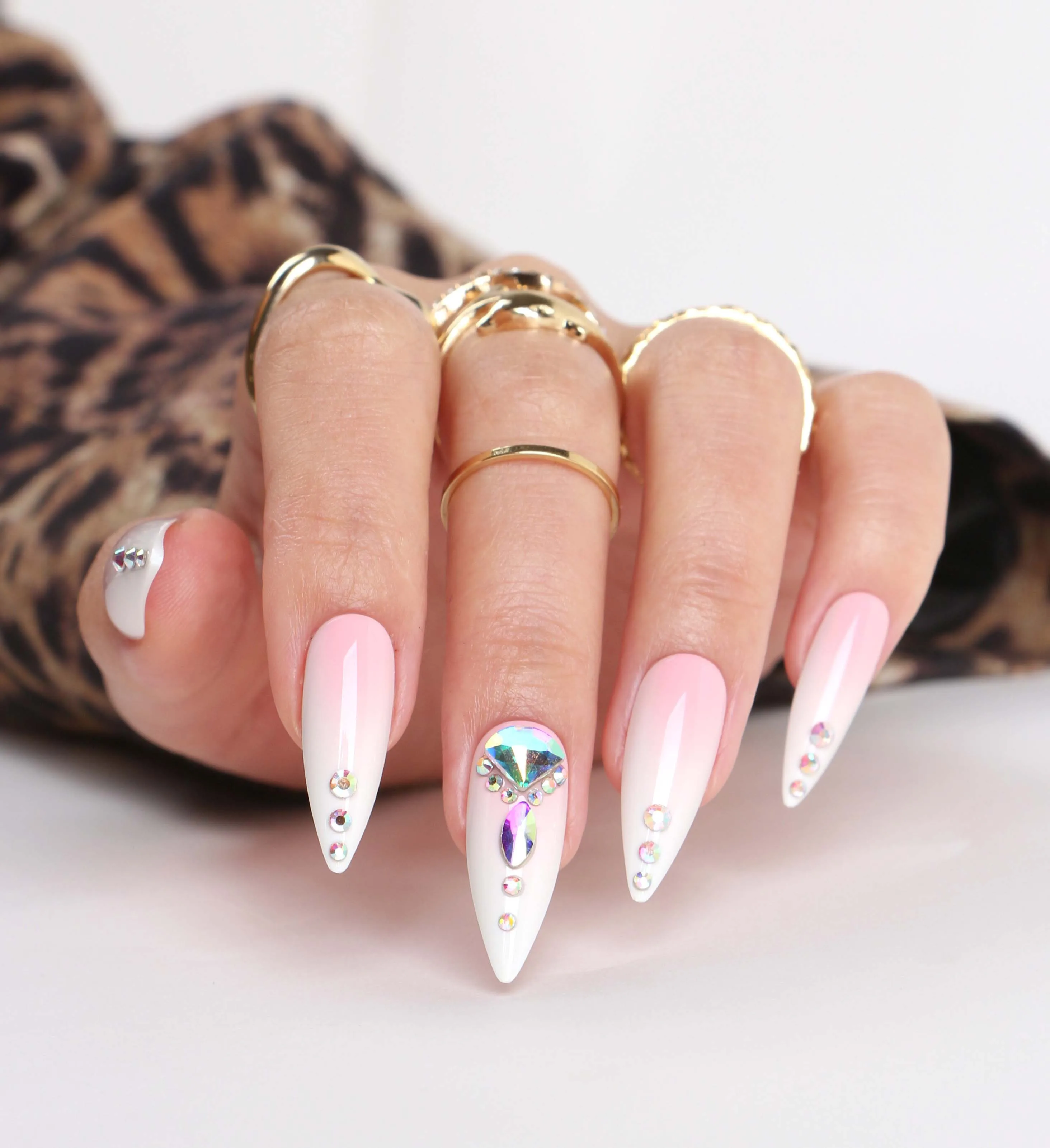 Senboma Best Press On Nails Stiletto False Nails Pre-Glued Stick On Nails