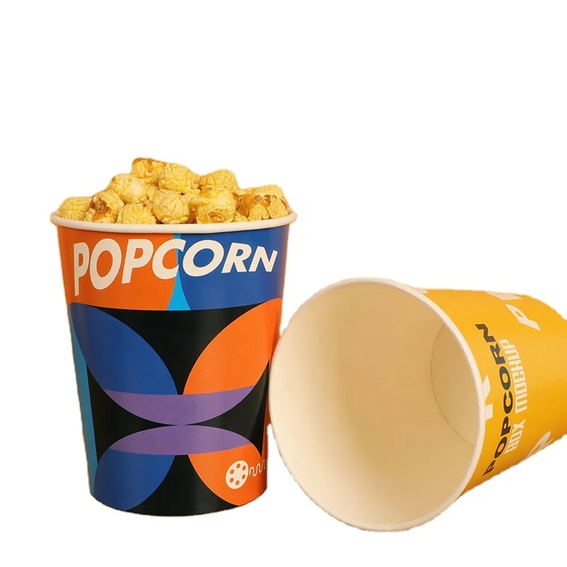 Popcorn Paper Bucket Disposable Wholesale Thickened Packing Bucket Special Customized Popcorn Packing Boxes