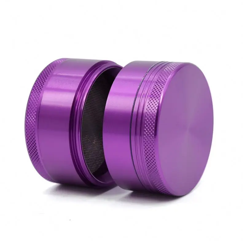 New Custom Printed 50mm 55mm 4 Layer Broken Smoke Grinder Aluminium Alloy CNC Tobacco Grinder Smoking Pipe Herb  Grinders