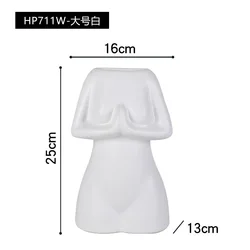 Nordic black and white ceramic yoga figure vase ornament modern simple Zen home living room decoration ornament