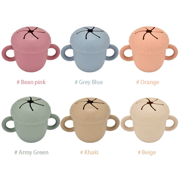 Food Grade Silicone Snack Cup For Kids No Spill Snack Cup Silicone Baby Snack Cup Kid