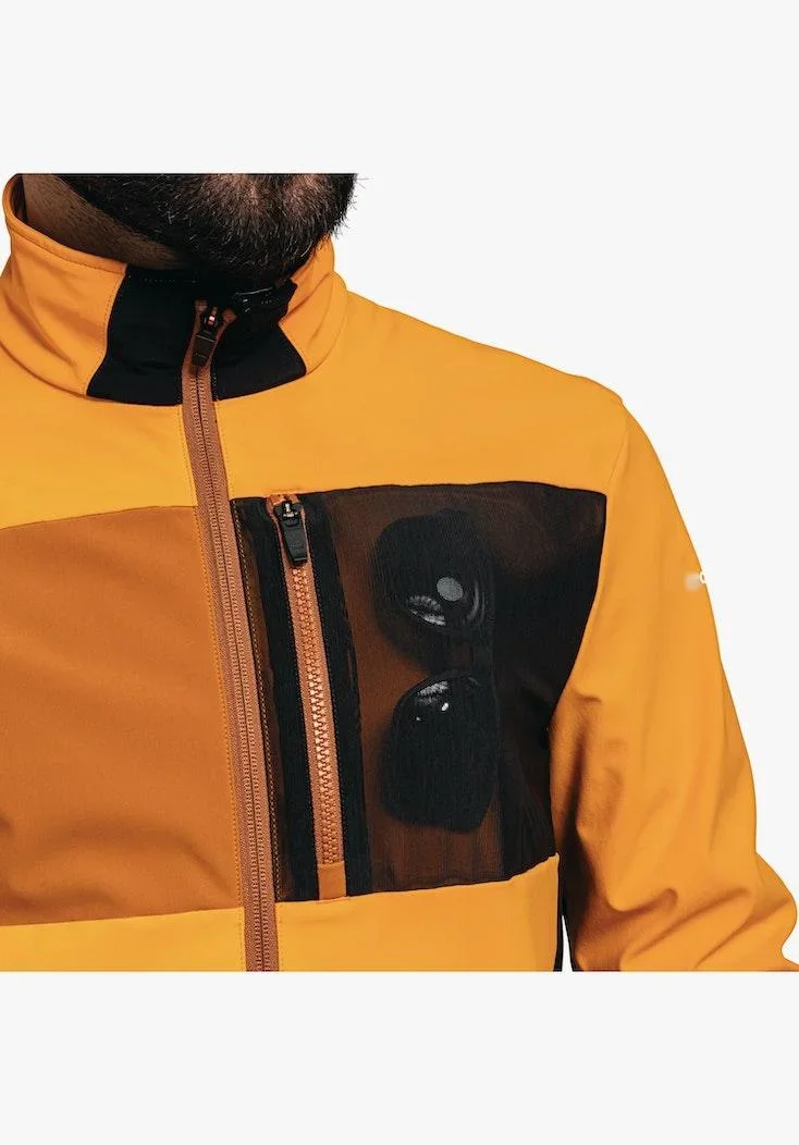 Outdoor Bike Softshell Jacket with a Mix of Materials Yellow