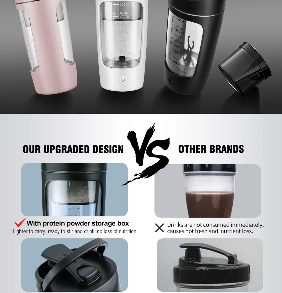 Plastic Custom Logo Printed Sports Gym Protein Shaker Bottle