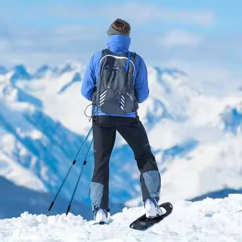 Snowshoes Lightweight Aluminum With Flex Pivot Multiple Sizes And Trekking Poles For All Terrain Hiking Men Women