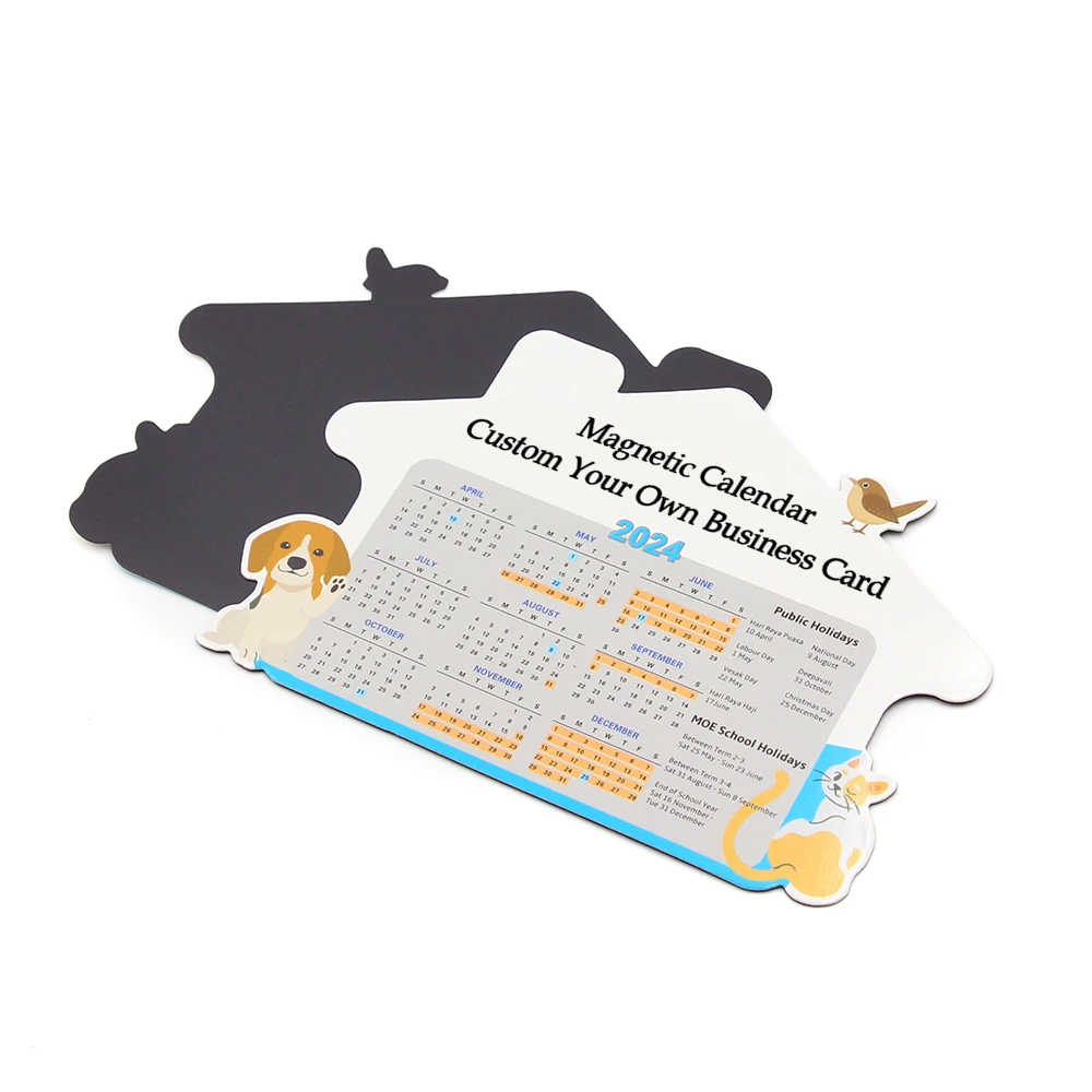 Diy Shaped Custom Magnetic Calender Small 2025 Logo Magnet Calendars For Advertising