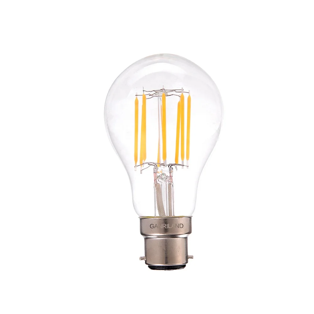 Rohs сертифицированная лампочка эдисона A19 A60 4W 8W B22 220V Светодиодная лампа накаливания 110V 2700K классическая лампа с дешевой ценой