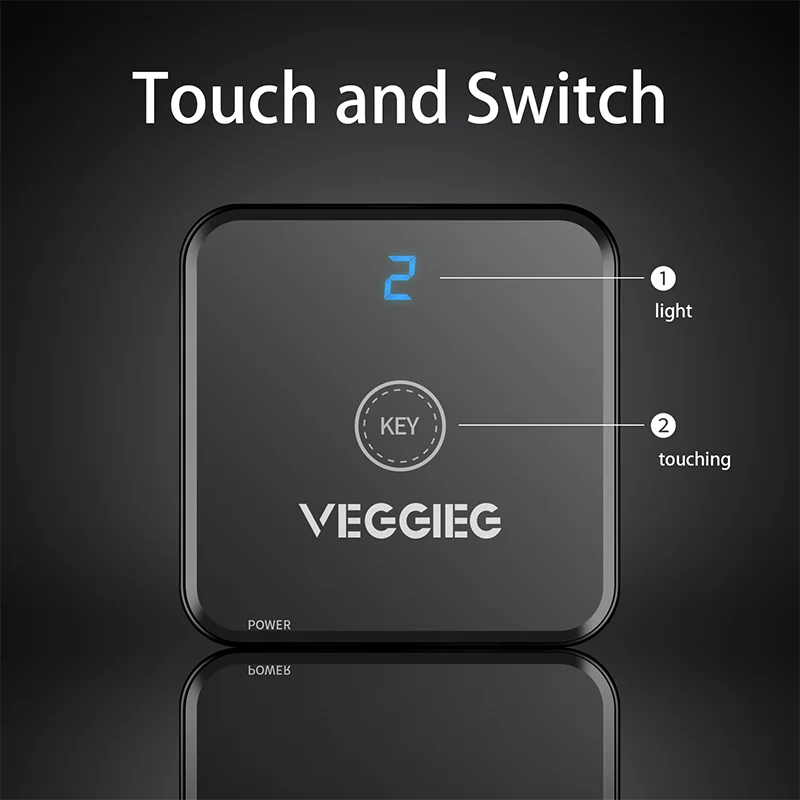 Двунаправленный переключатель HDMI, новый двойной 2-портовый 4K HDMI 2,0 двунаправленный 2x1 1x2 двухсторонний переключатель, разветвитель 1/2 HDMI, портативный вход