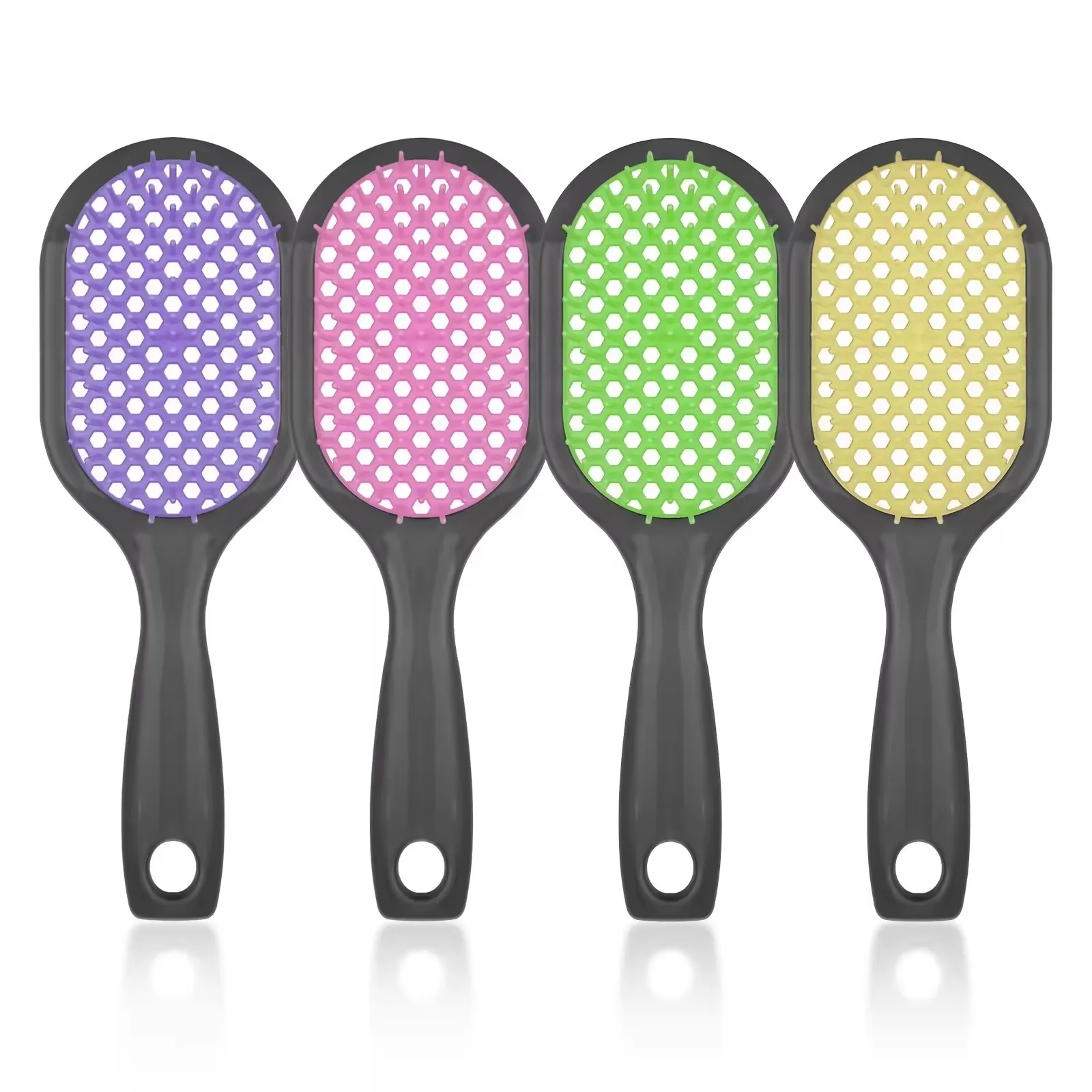 Wholesale Hollow Color Hair Brushes Detangling Massage Hair Brush Air Cushion Combs for hair salon