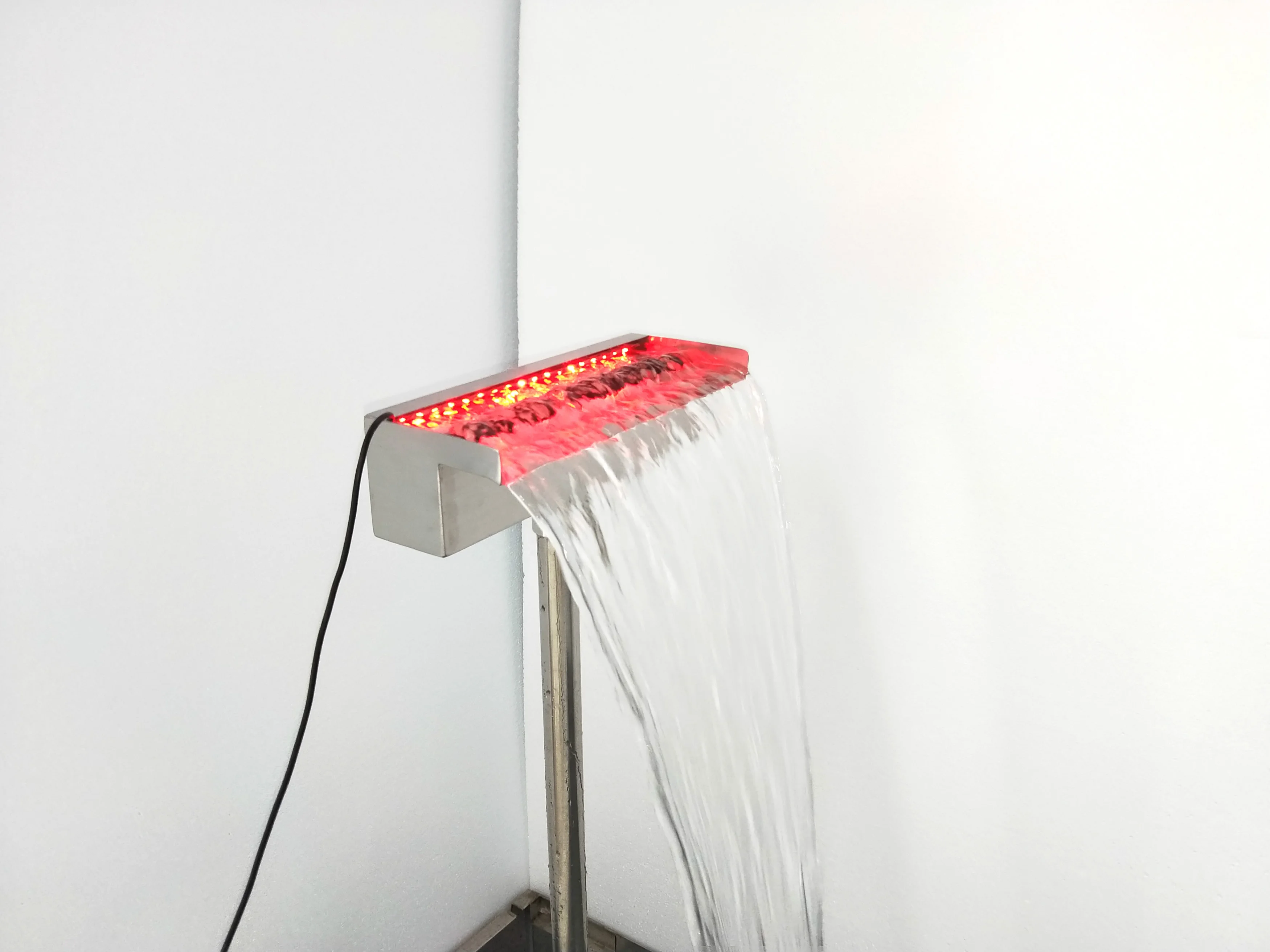 swimming pool decorative stainless steel water cascade indoor water blade wall waterfall pool outdoor fountain with light