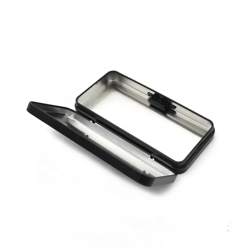 Customized mini rectangular anti child lock tin box Drug tin box Anti child open tin box